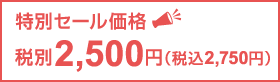 特別セール価格 税別2,500円(税込2,750円)